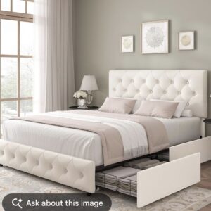 Full Size Bed with 4 Drawers: