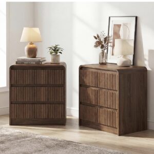 Hostack Modern 3 Drawers Dresser, Wood Chest Of Drawers With Storage