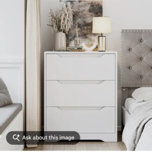 HOSTACK Modern 3 Drawers Dresser - White (HOS-CD-003)