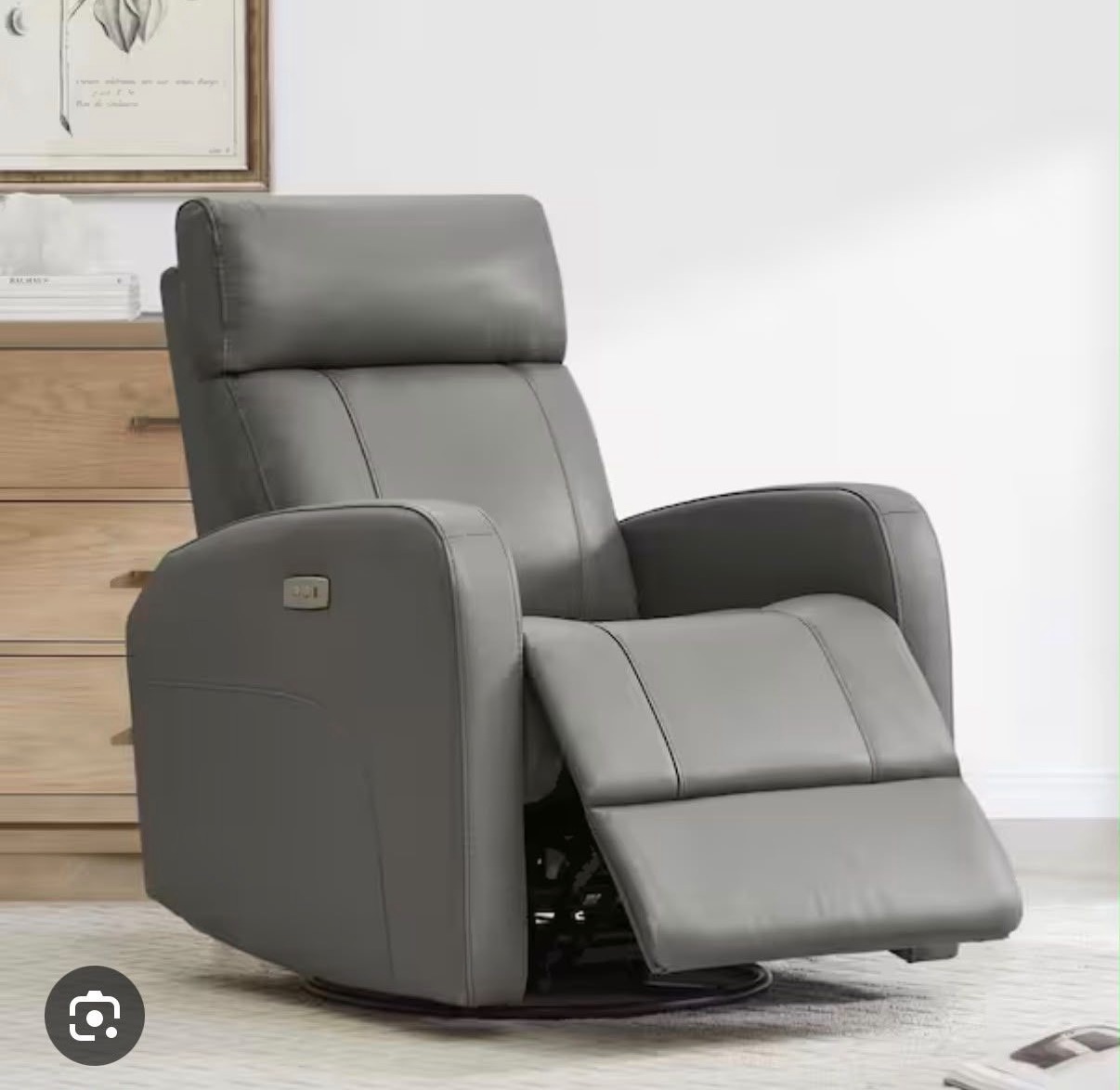 Power Swivel Glider Recliner - Luxury Faux Leather